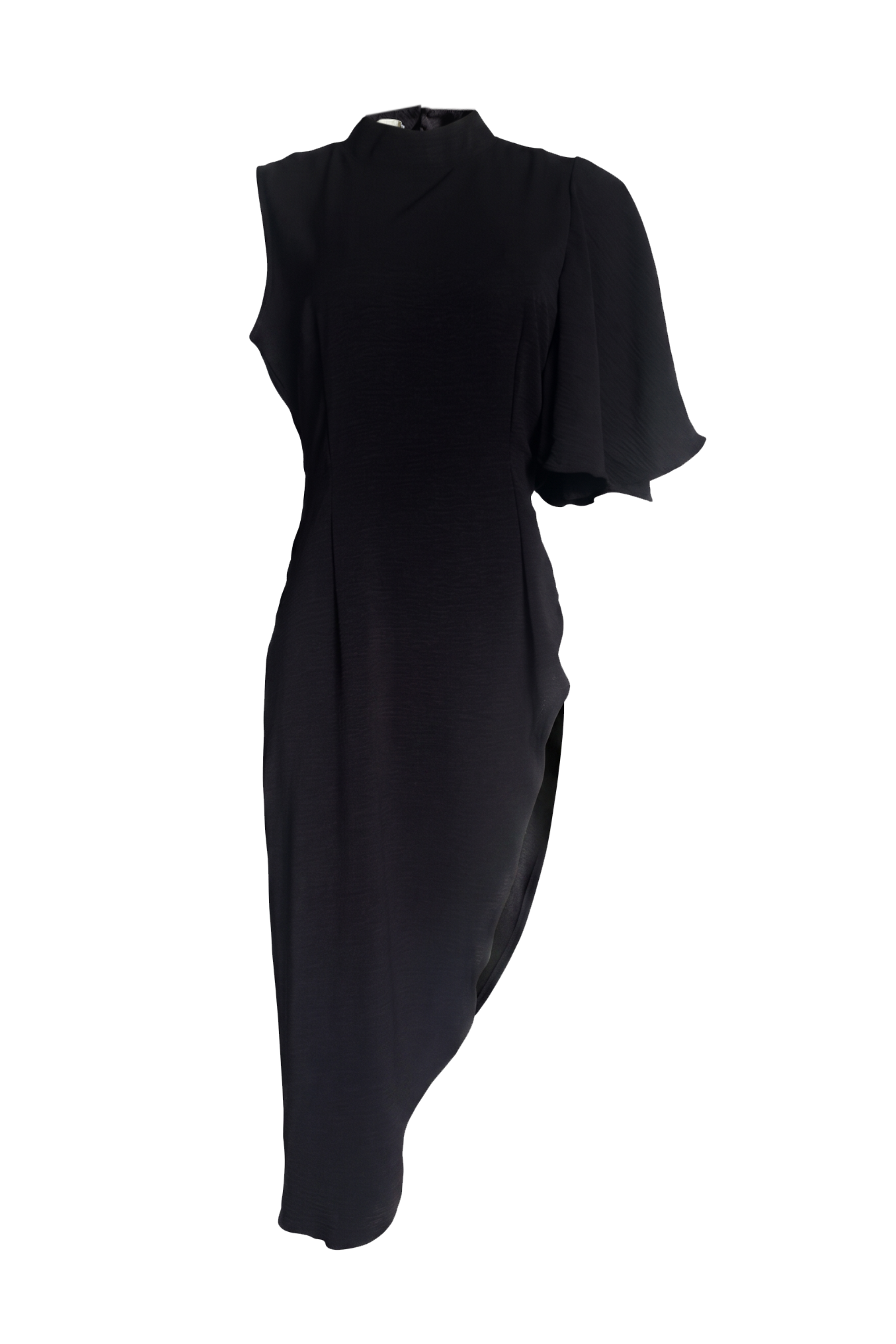 PTJ0093 blusón color negro con botones en el cuello 