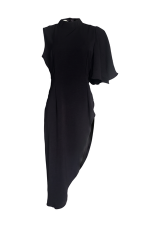 PTJ0093 blusón color negro con botones en el cuello 