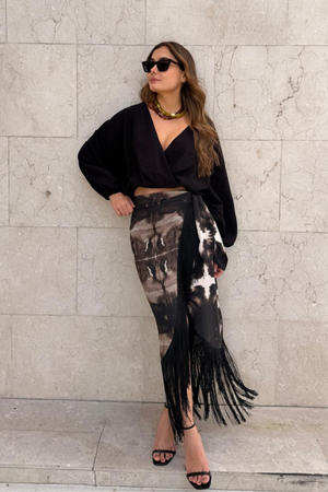 PTJ009603 falda con flecos y blusa amplia