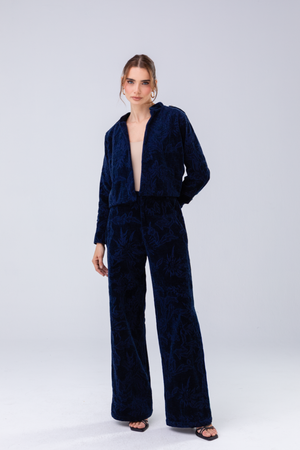 PTJ0102 chaqueta de mangas largas con pantalón color azul oscuro