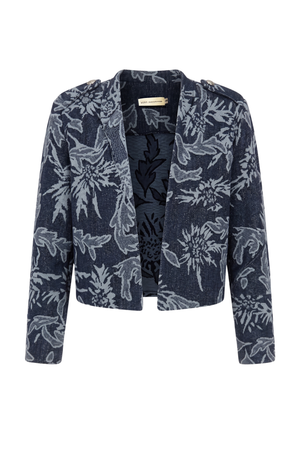 PTJ0102 chaqueta azul con bordados