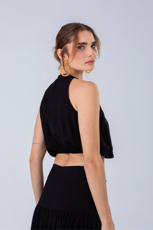 PTJ0103 blusa negra crop top