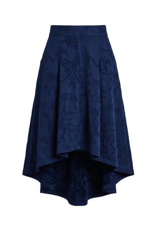 PTJ0105 falda midi color azul para mujer