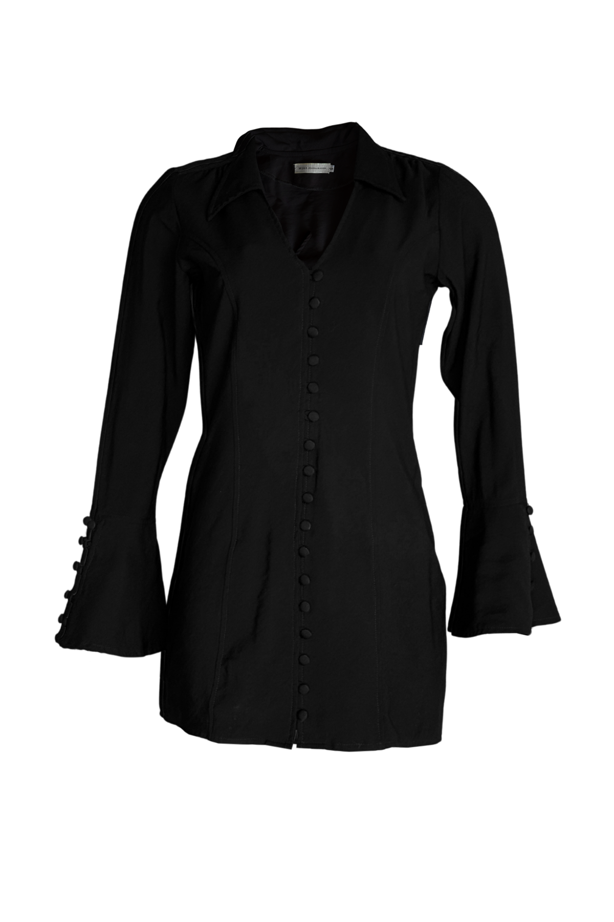 PTJ0113 vestido corto con botones color negro