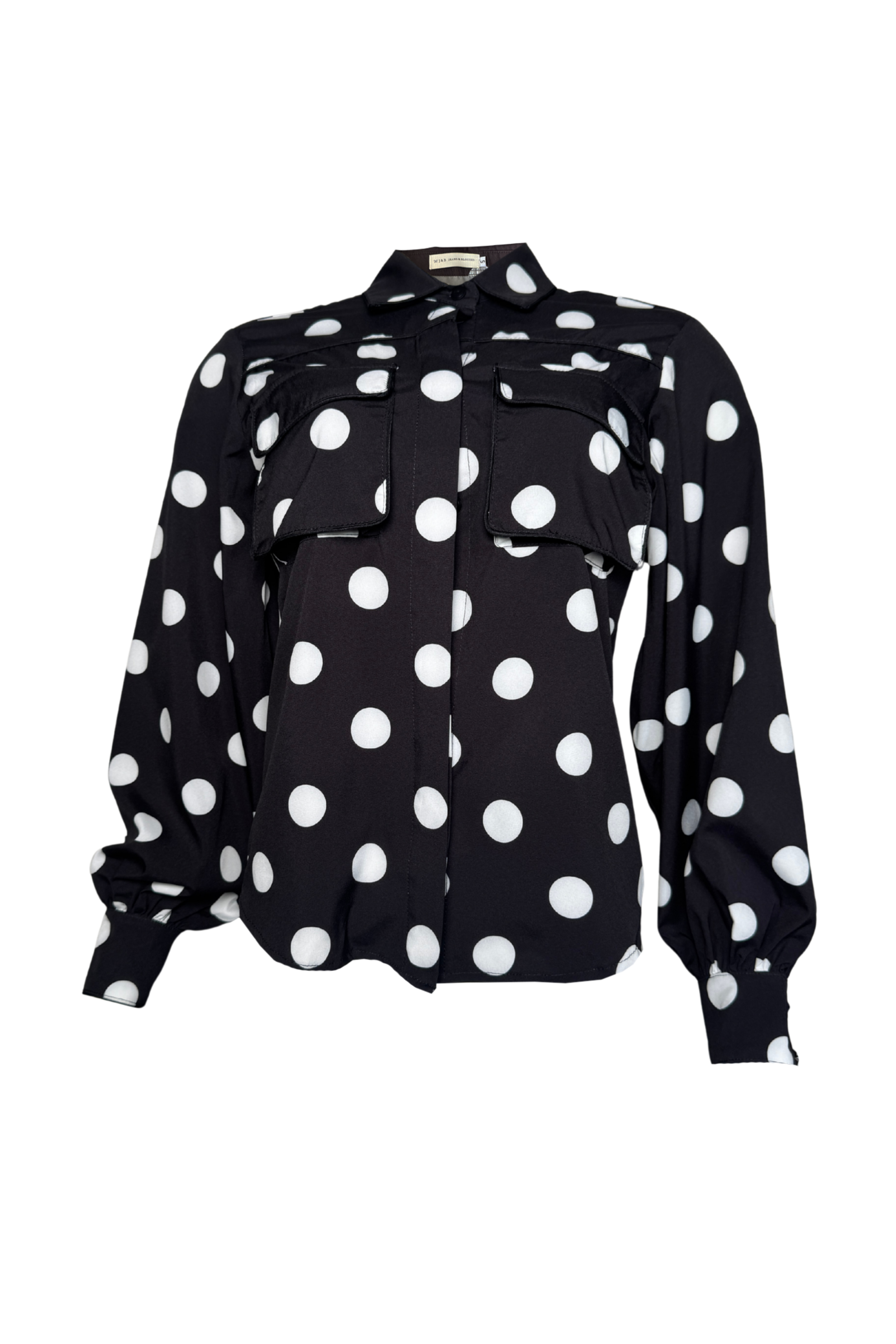 PTJ0127 blusa manga larga con bolsillos color negro