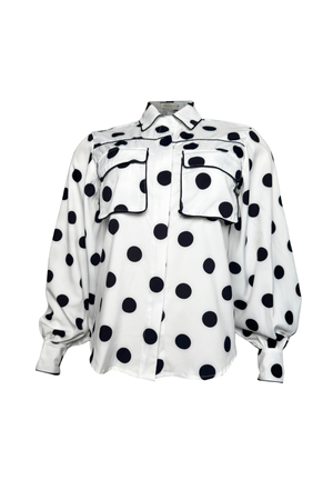 PTJ0127 blusa manga larga con bolsillos color blanco