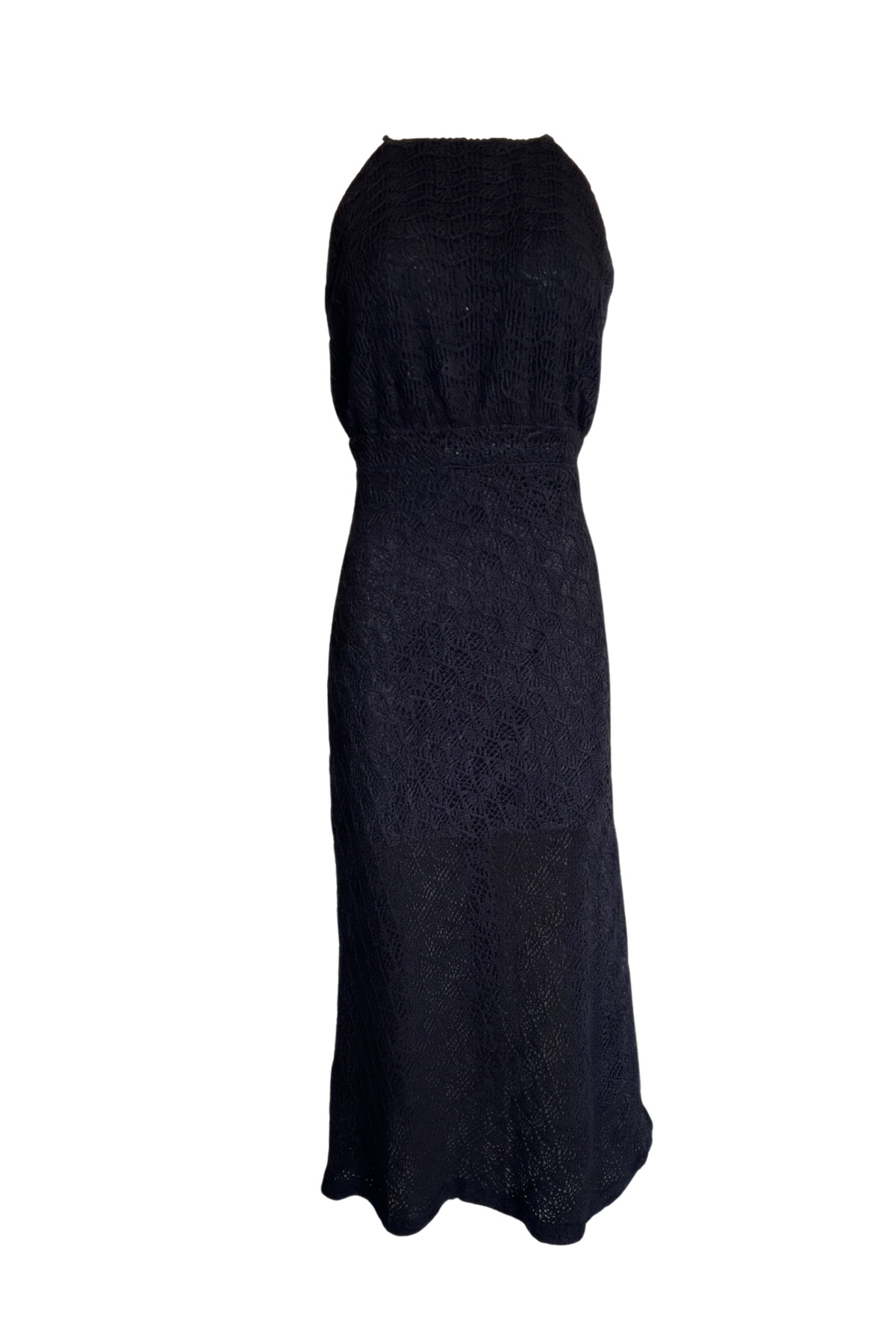 PTJ0132 vestido largo con textura y espalda descubierta color negro