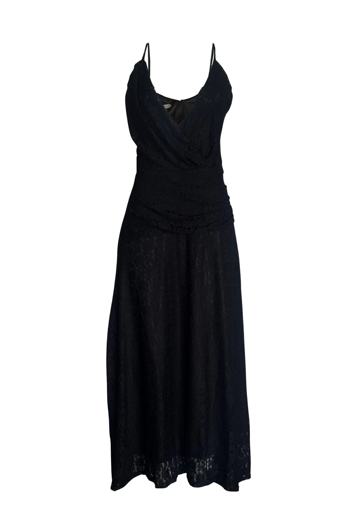 PTJ0152 vestido largo con tiras color negro