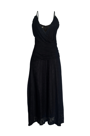 PTJ0152 vestido largo con tiras color negro