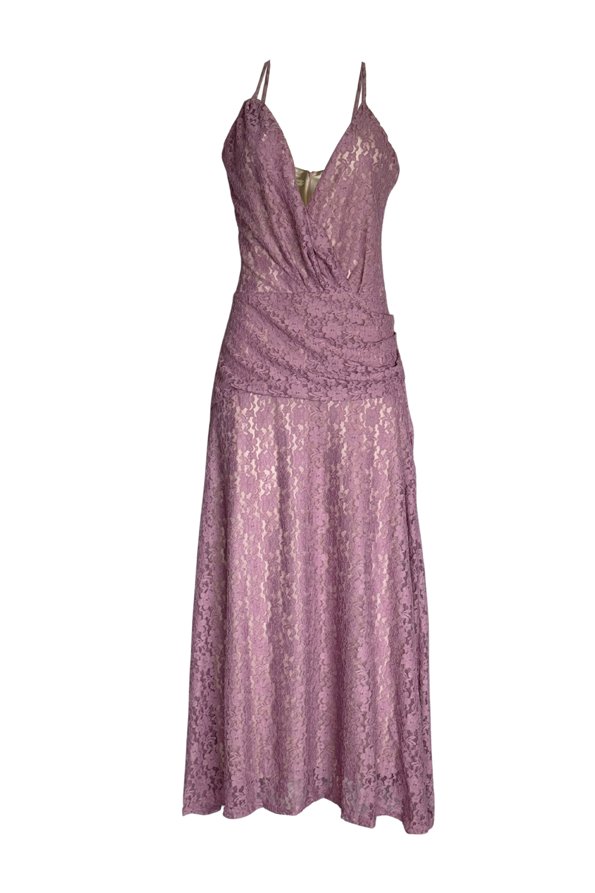 PTJ0152 vestido largo con tiras color lila