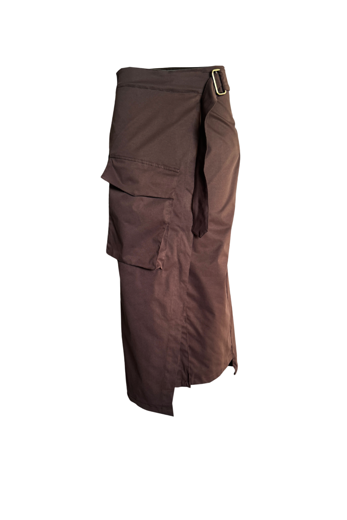 PTJ0100 falda midi con bolsillo