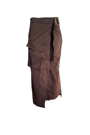 PTJ0100 falda midi con bolsillo