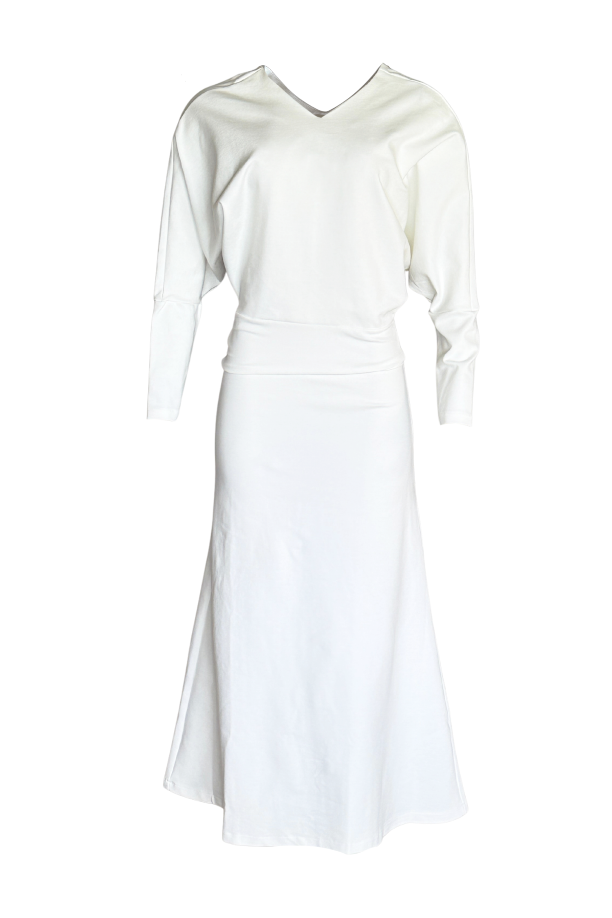 PTJ0182 vestido largo con mangas largas color blanco