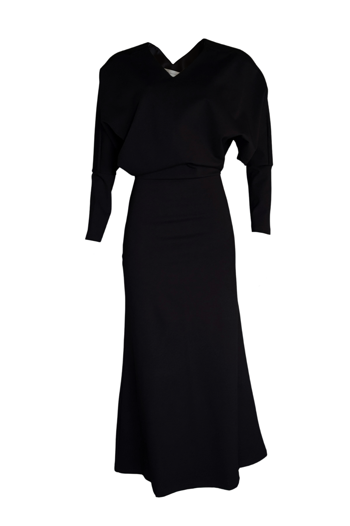 PTJ0182 vestido largo con mangas largas color negro