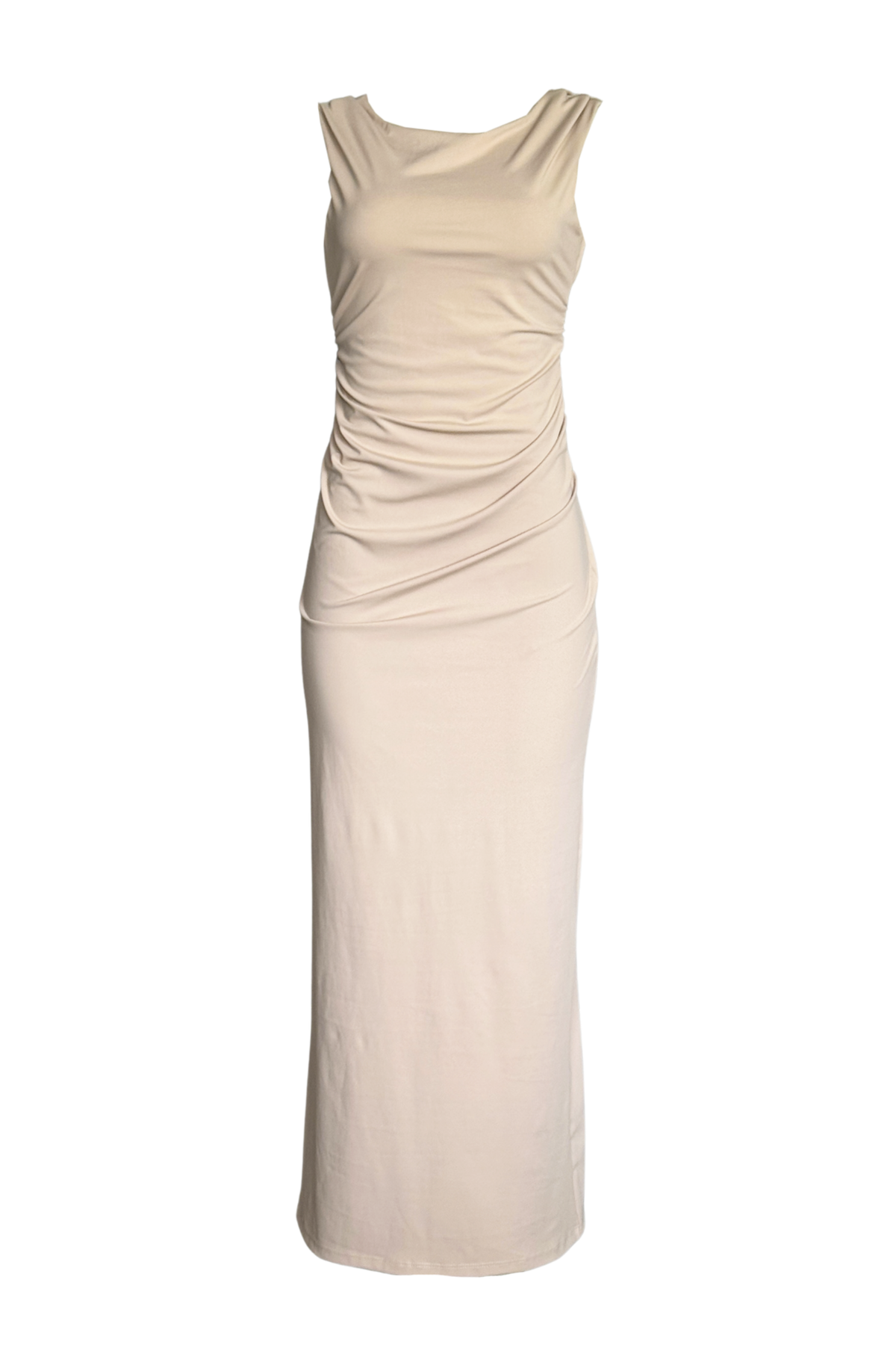 PTJ018212 vestido  largo color arena
