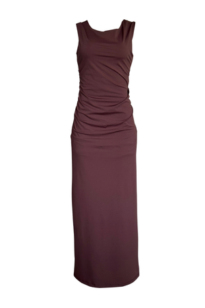 PTJ018212 vestido  largo color café 