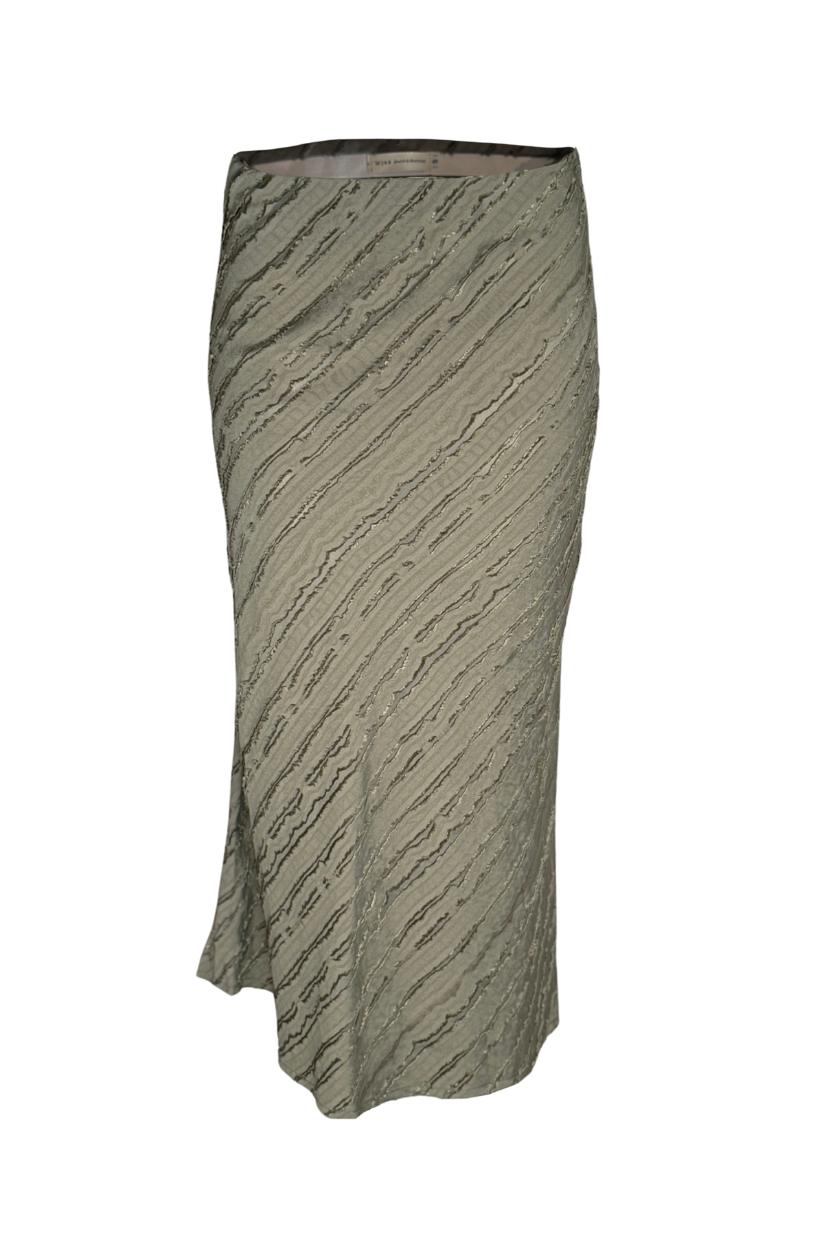 PTJ0200 falda midi con textura y abertura