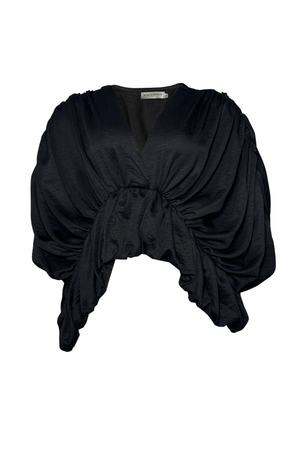 PTJ0204 blusa negra con escote en V