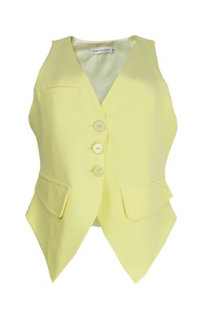 Chaleco con botones y bolsillos color amarillo