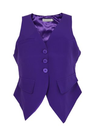 Chaleco con botones y bolsillos color morado