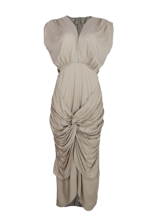 Vestido drapeado con corte cintura Nathy Morado