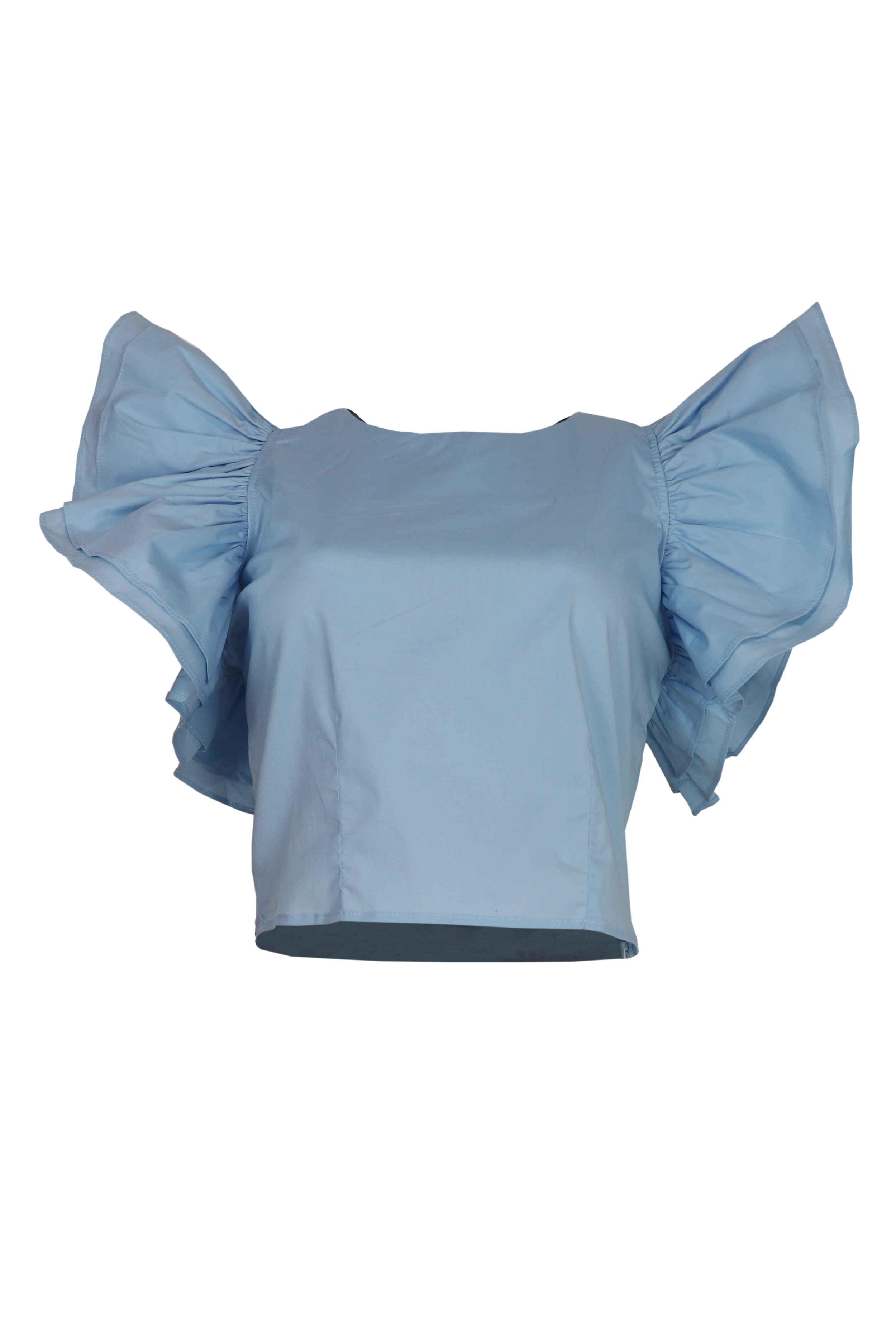 Camisa con bolero en mangas Titania de color azul claro 