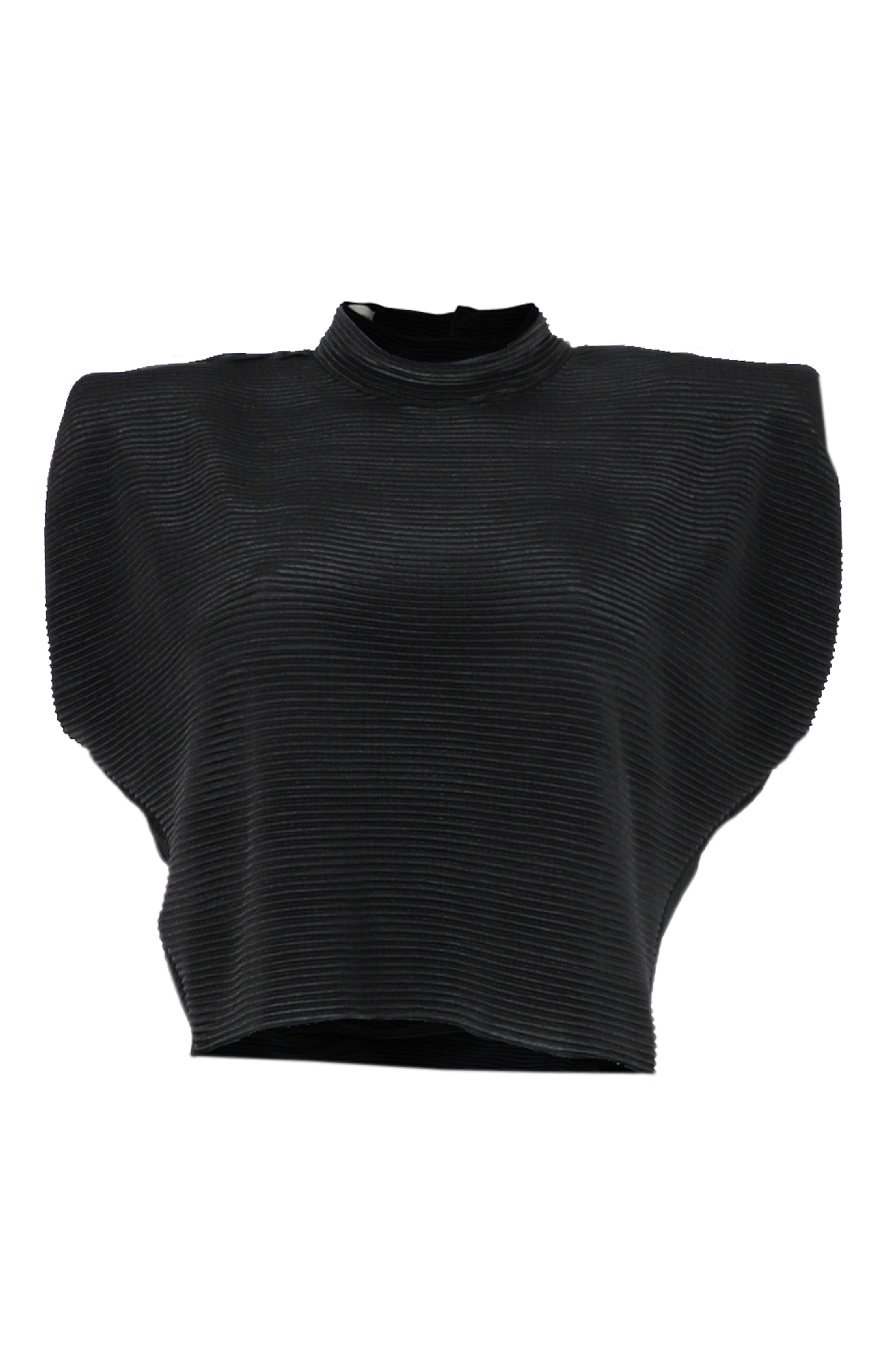 PTJ132612 Blusa con hombreras Danna NEGRO