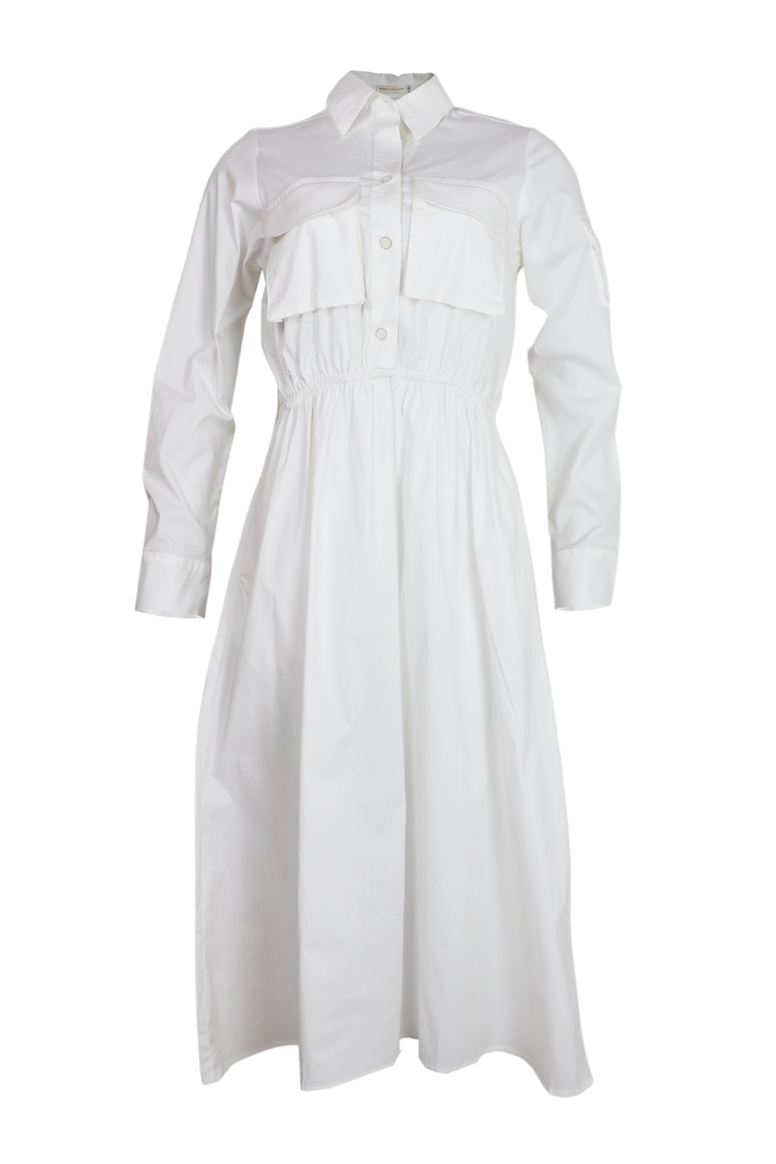 Hermoso vestido largo midi color blanco
