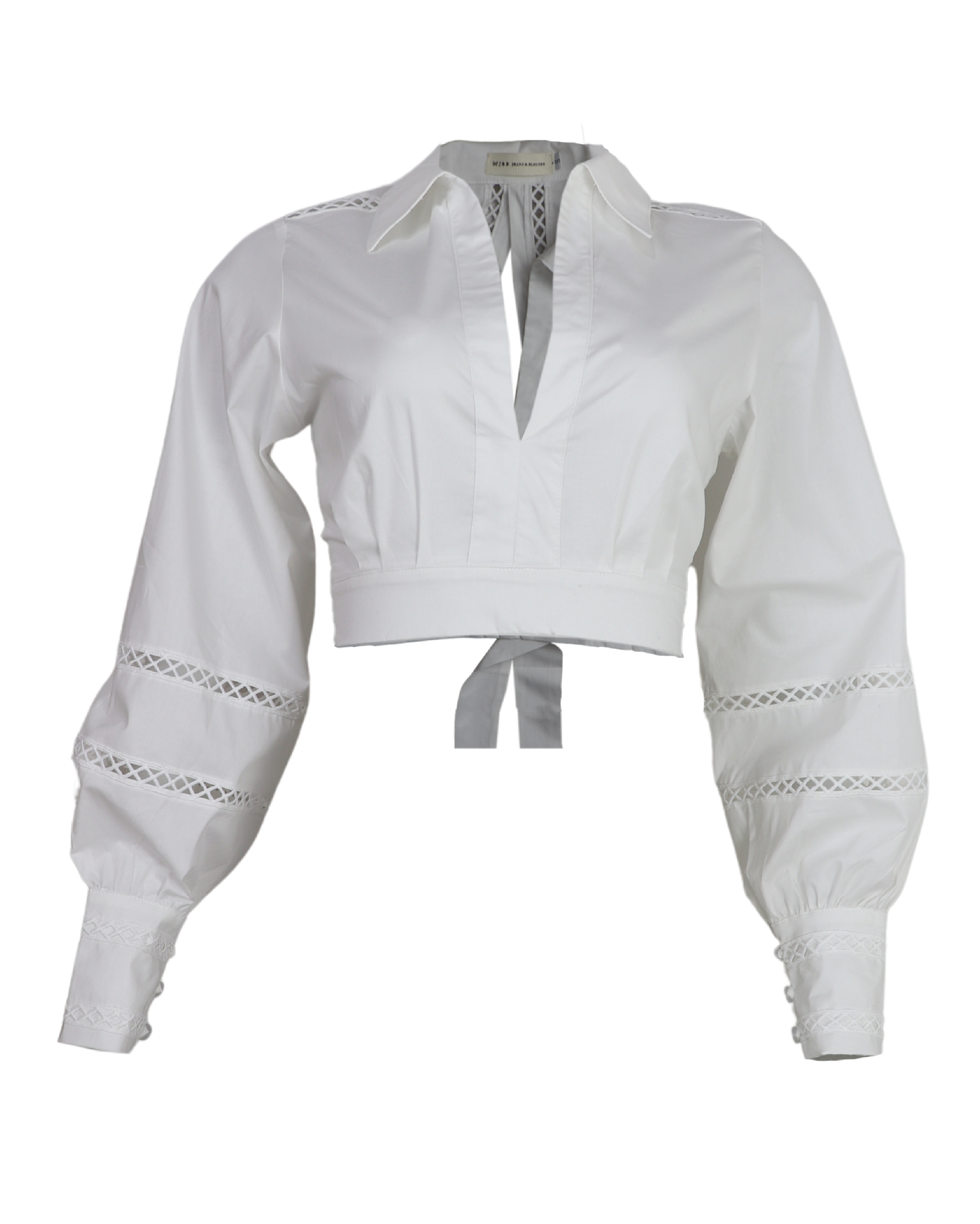Camisa corta manga larga Shea color blanco