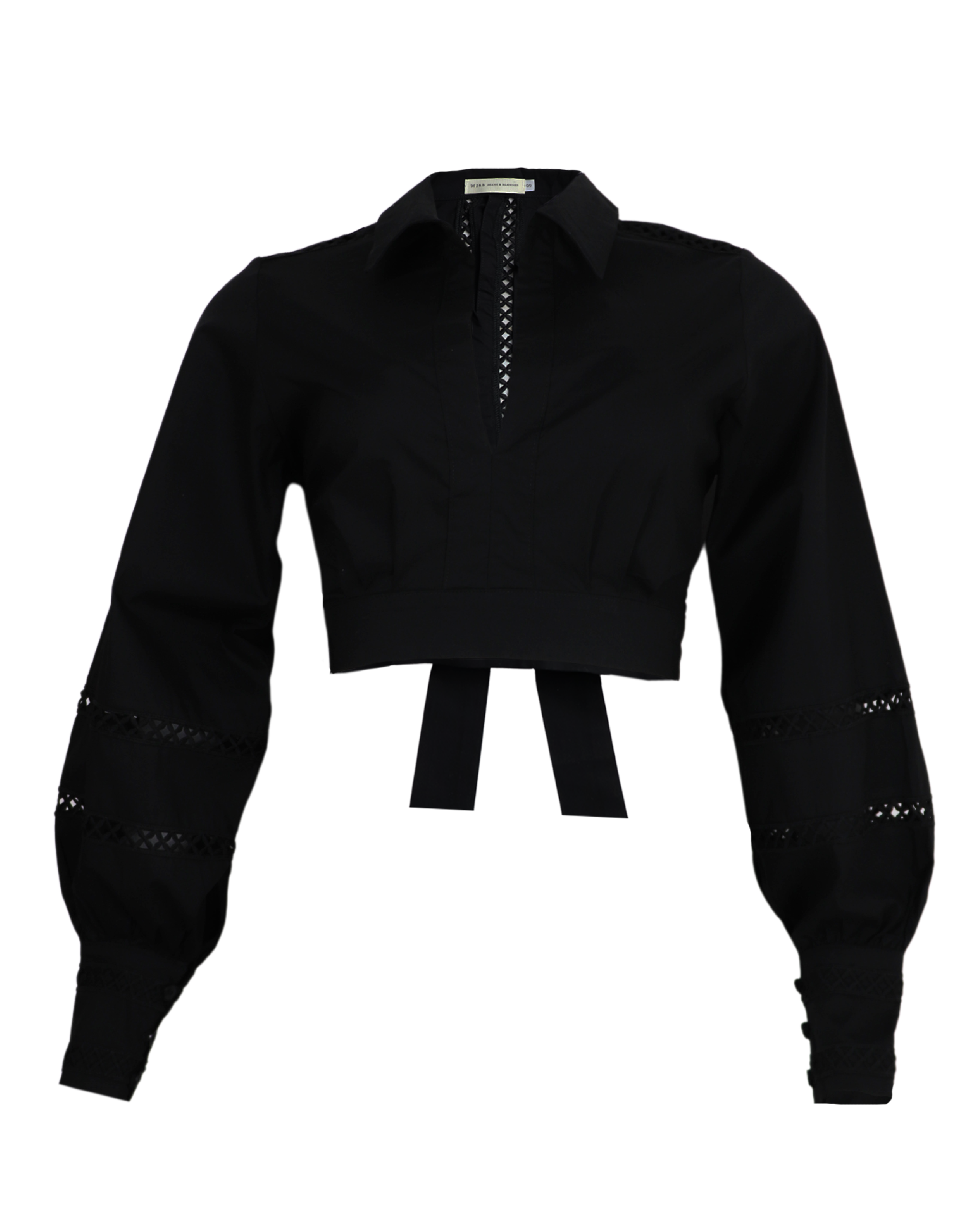 Camisa corta manga larga Shea color negro