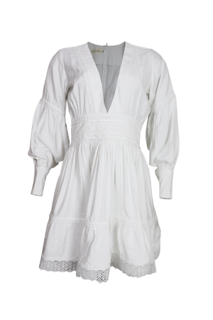 Vestido corto manga larga Anya color blanco