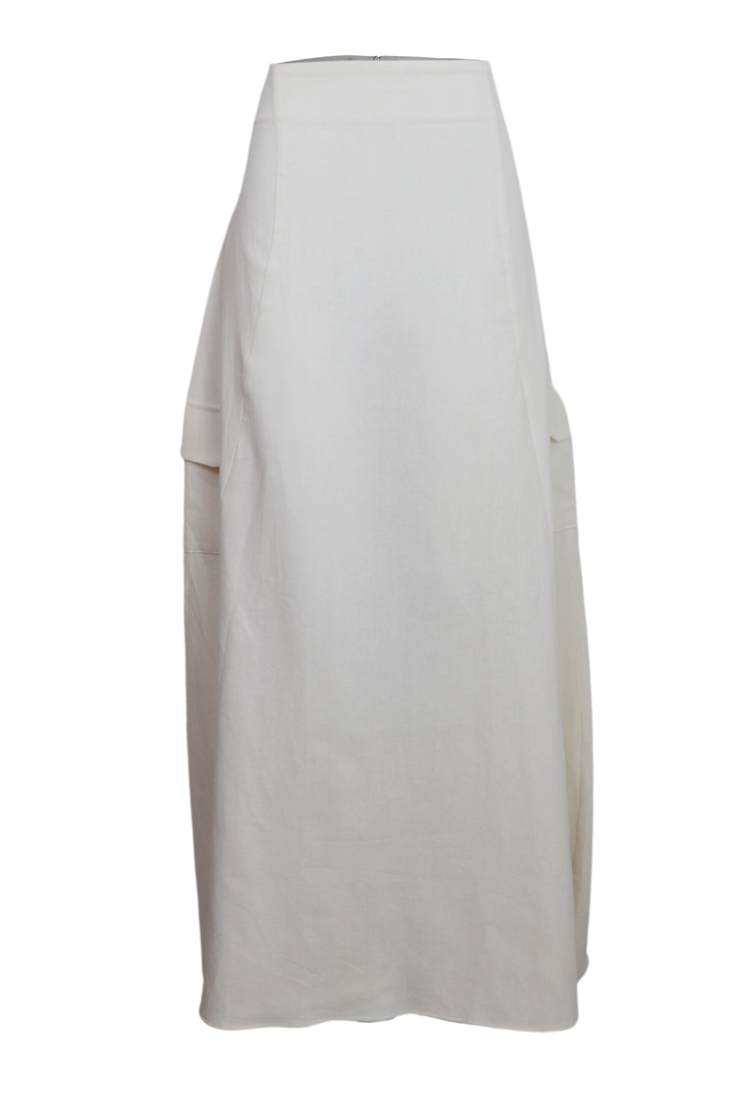 Falda larga con bolsillos laterales color beige