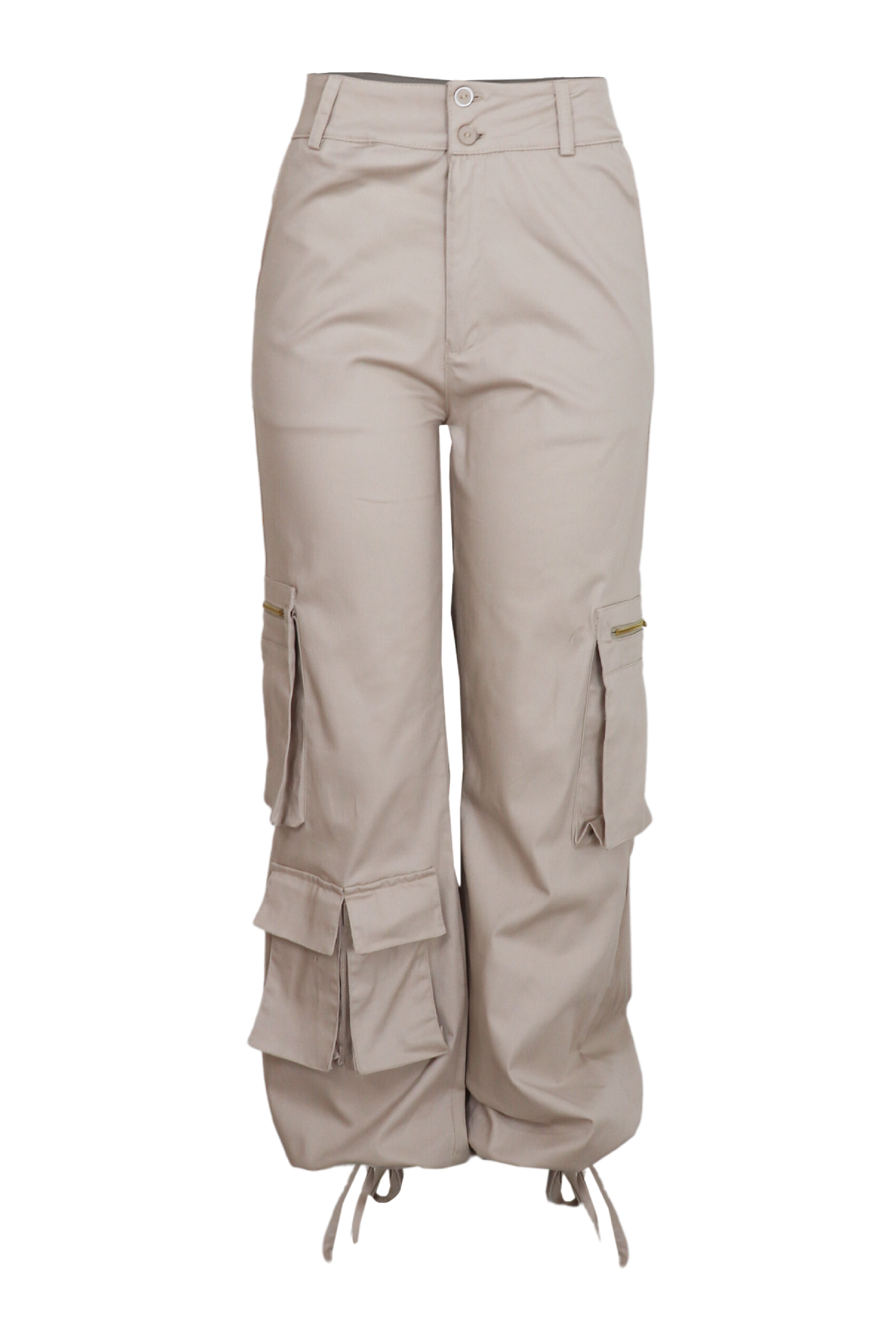 Pantalón cargo con amarre en bota color arena