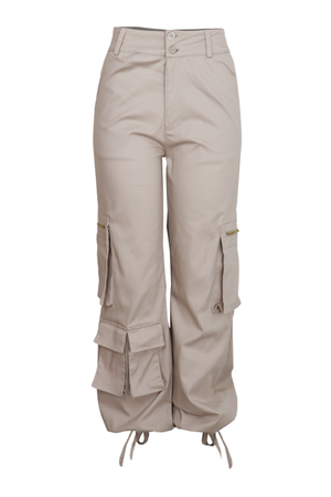 Pantalón cargo con amarre en bota color arena