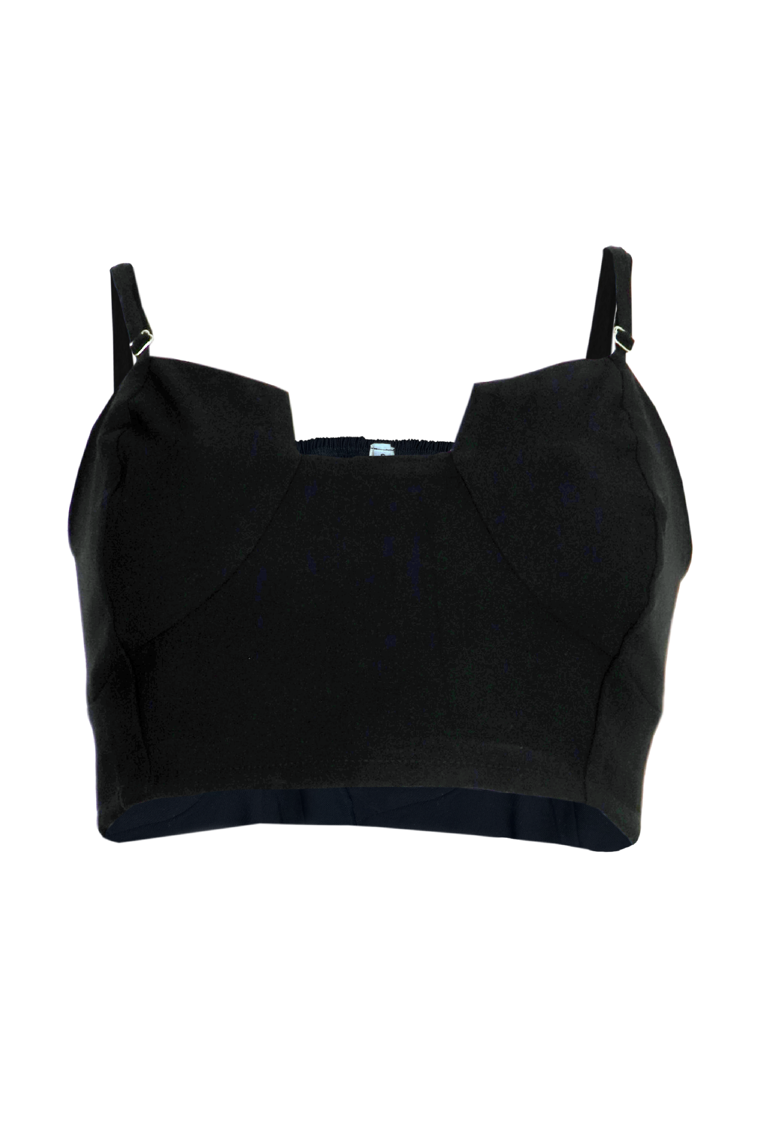 Crop top color negro behla