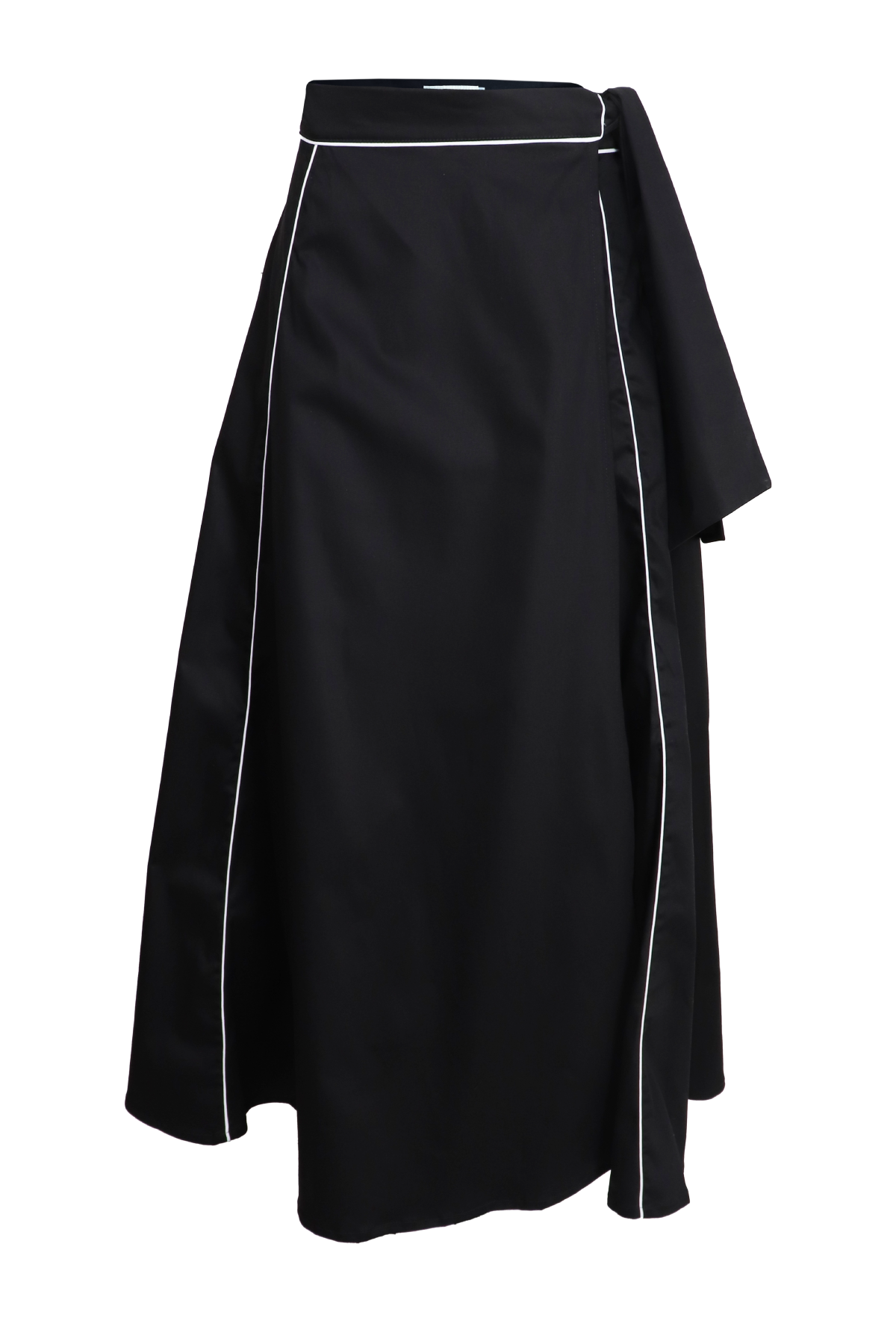 Hermosa falda larga con venas laterales color negro
