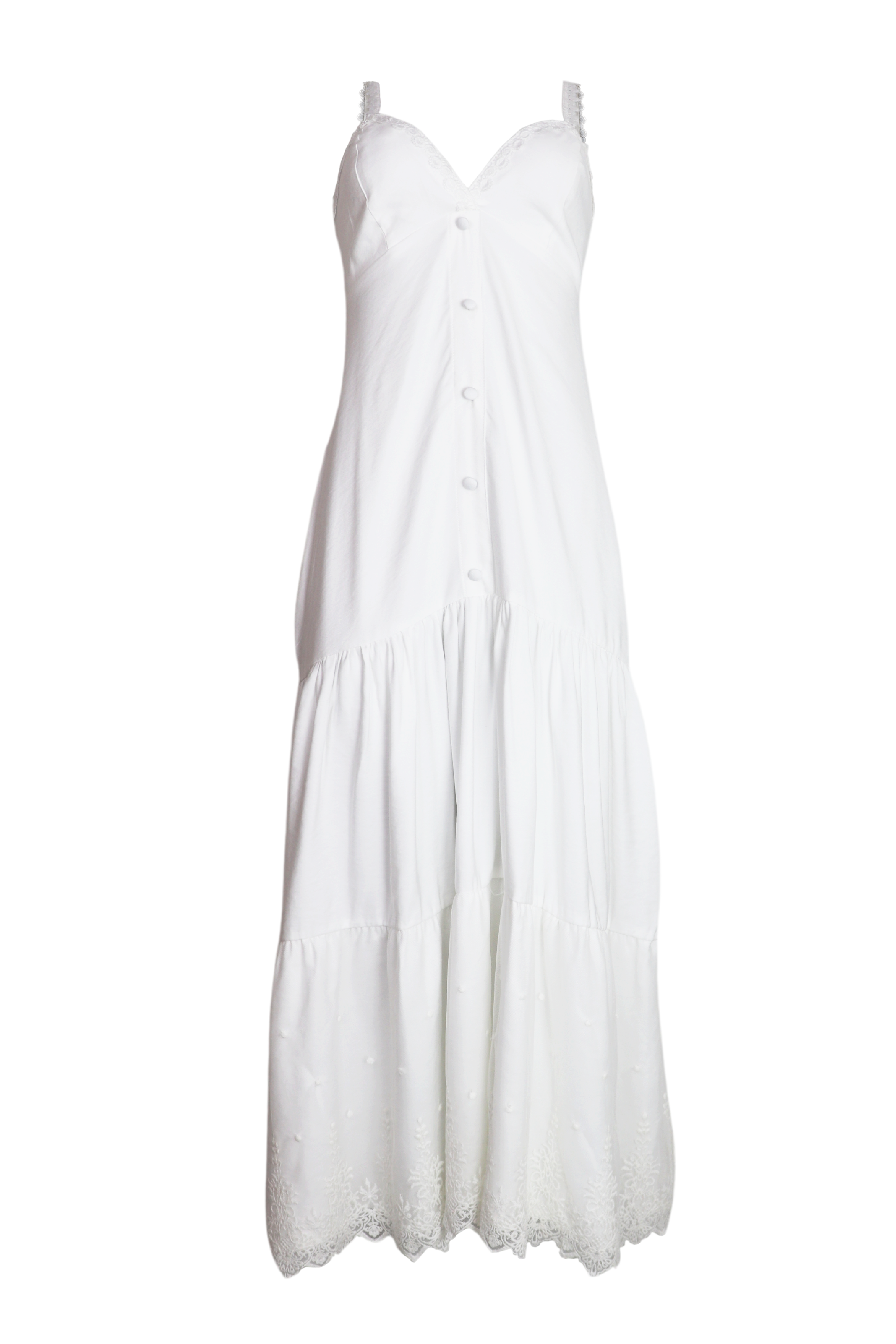 PTJ140230 vestido largo blanco con tiras y lazos en la espalda