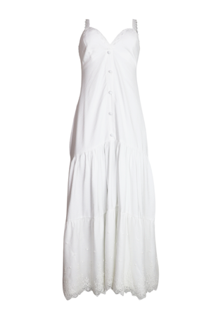 PTJ140230 vestido largo blanco con tiras y lazos en la espalda