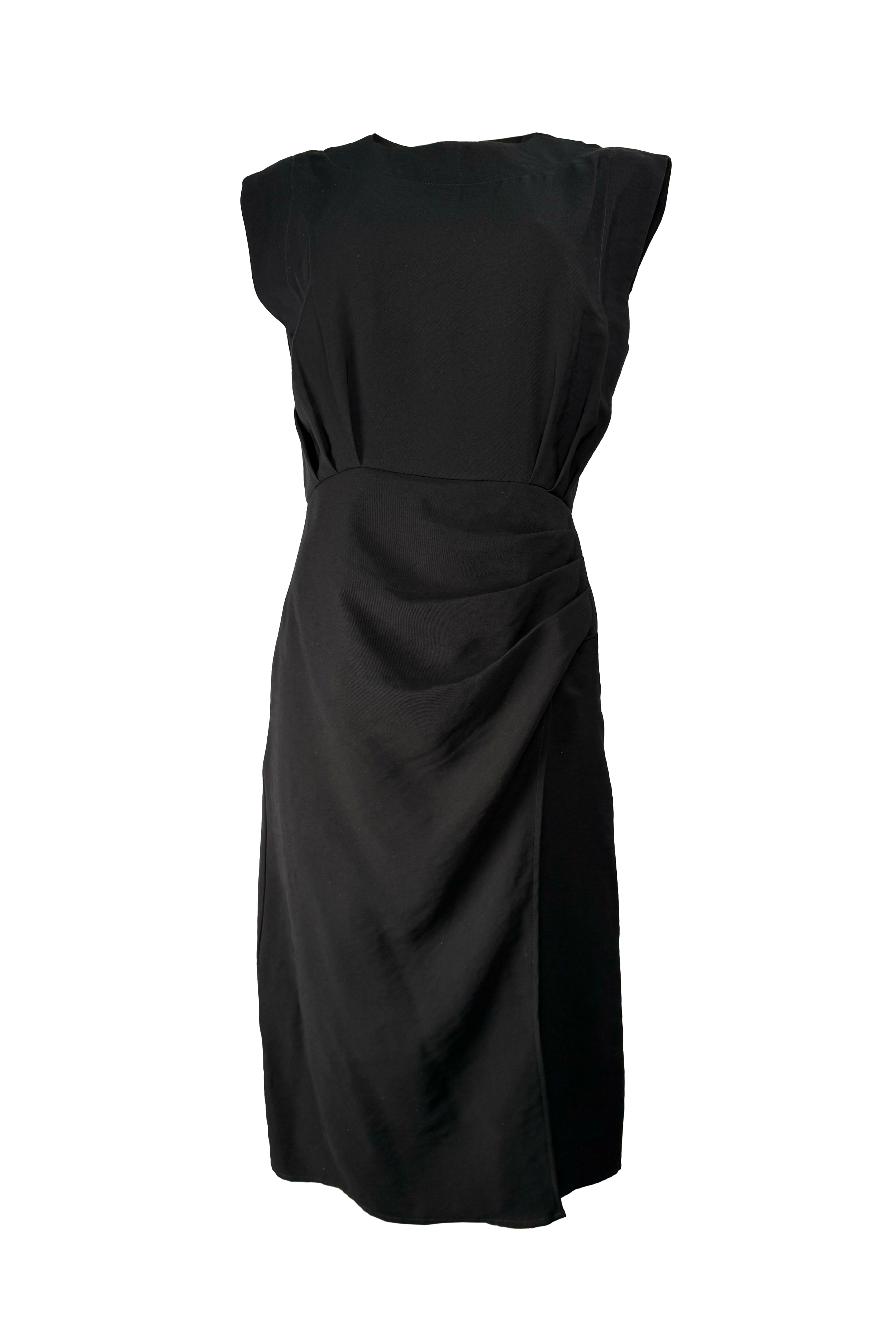 PTJ143730 vestido con recogido en la cintura color negro