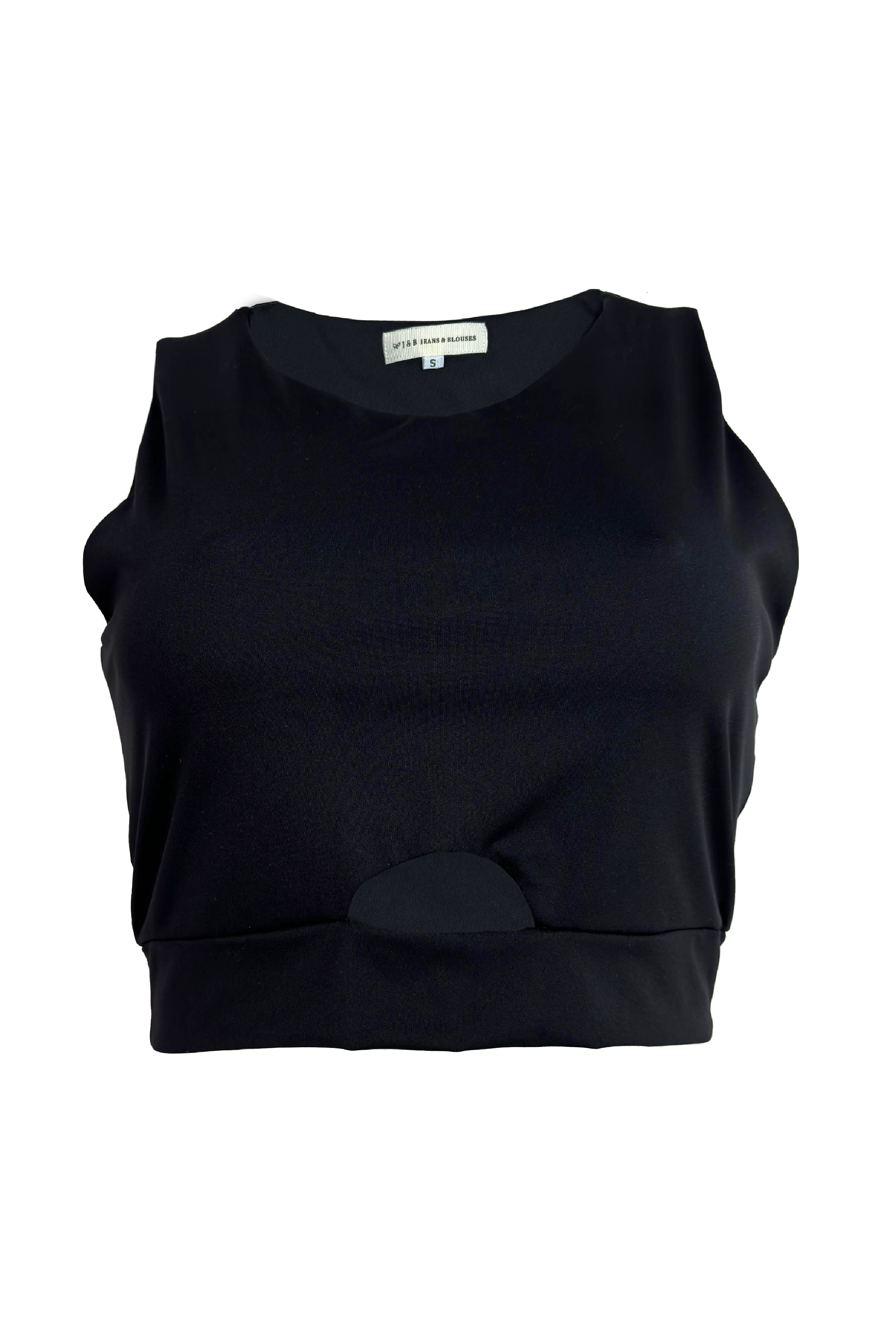 PTJ144534 blusa con corte en el frente color negro