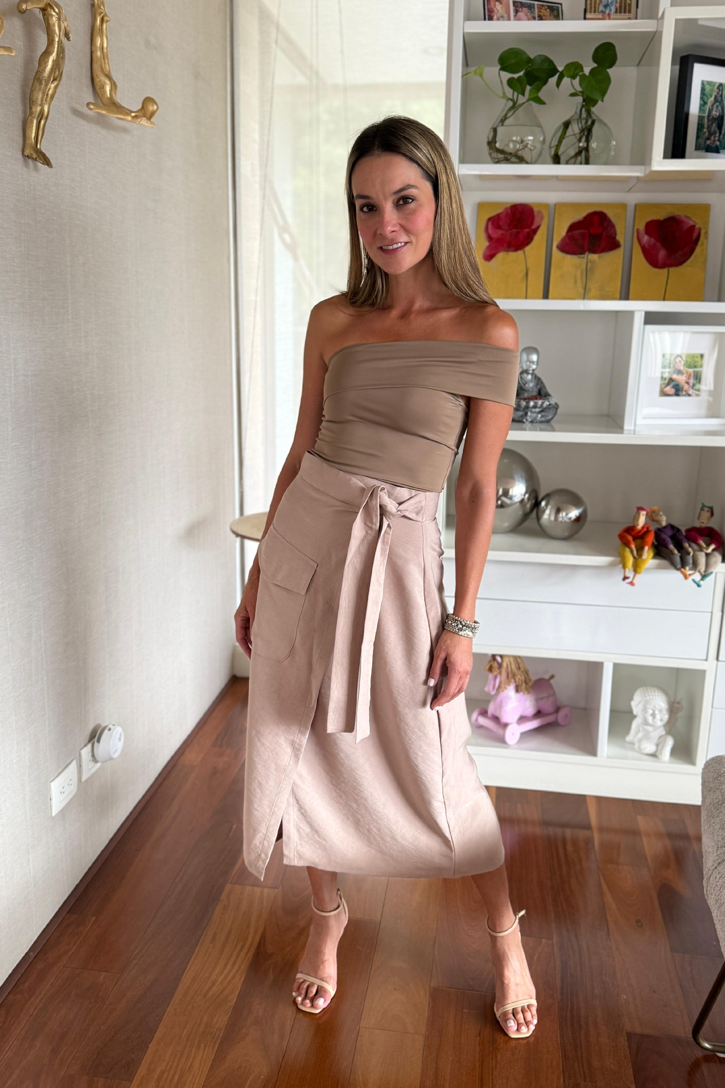 PTJ1464300 blusa con falda arena