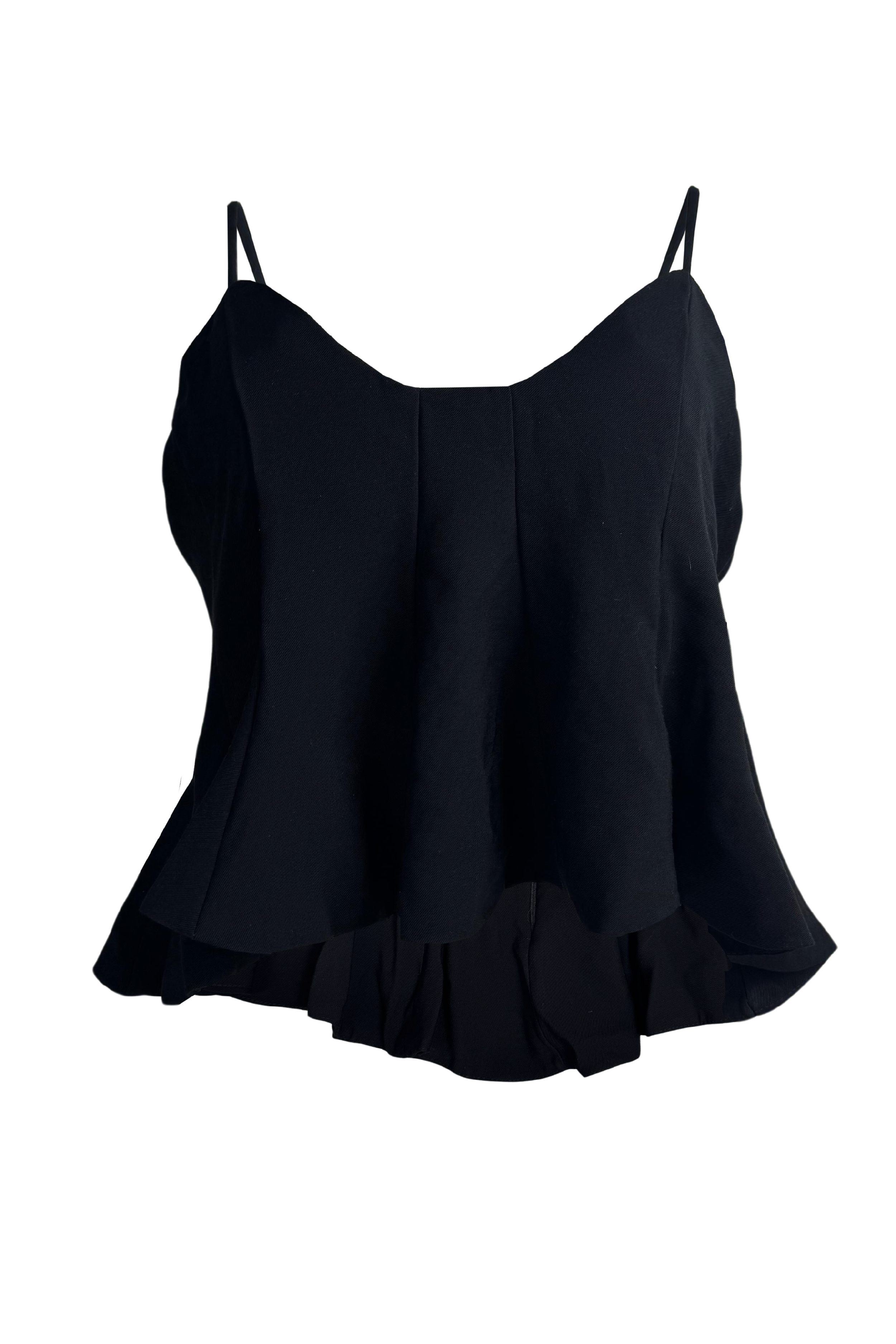 PTJ148130 blusa de boleros negra