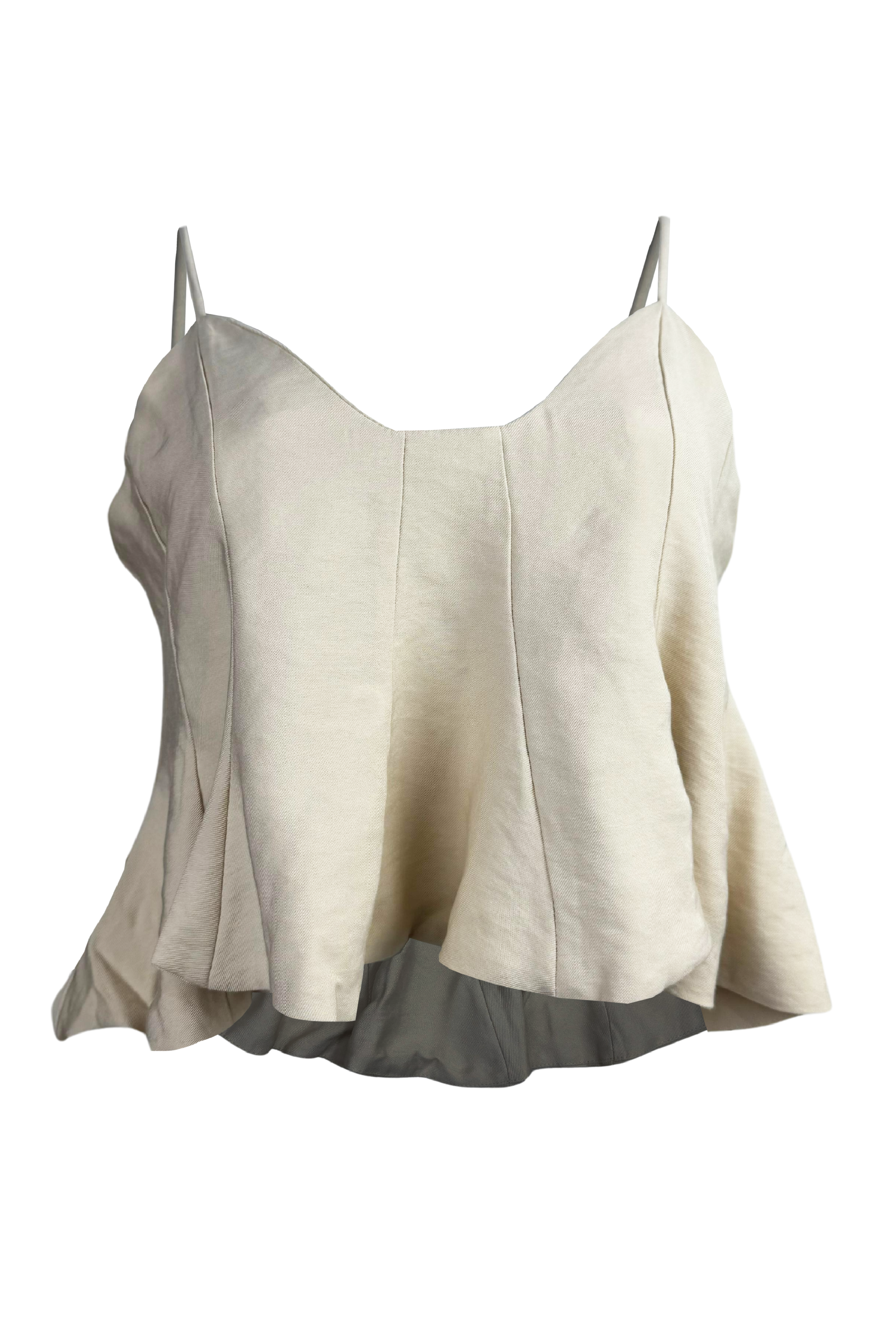 PTJ148130 blusa de tiras y boleros beige