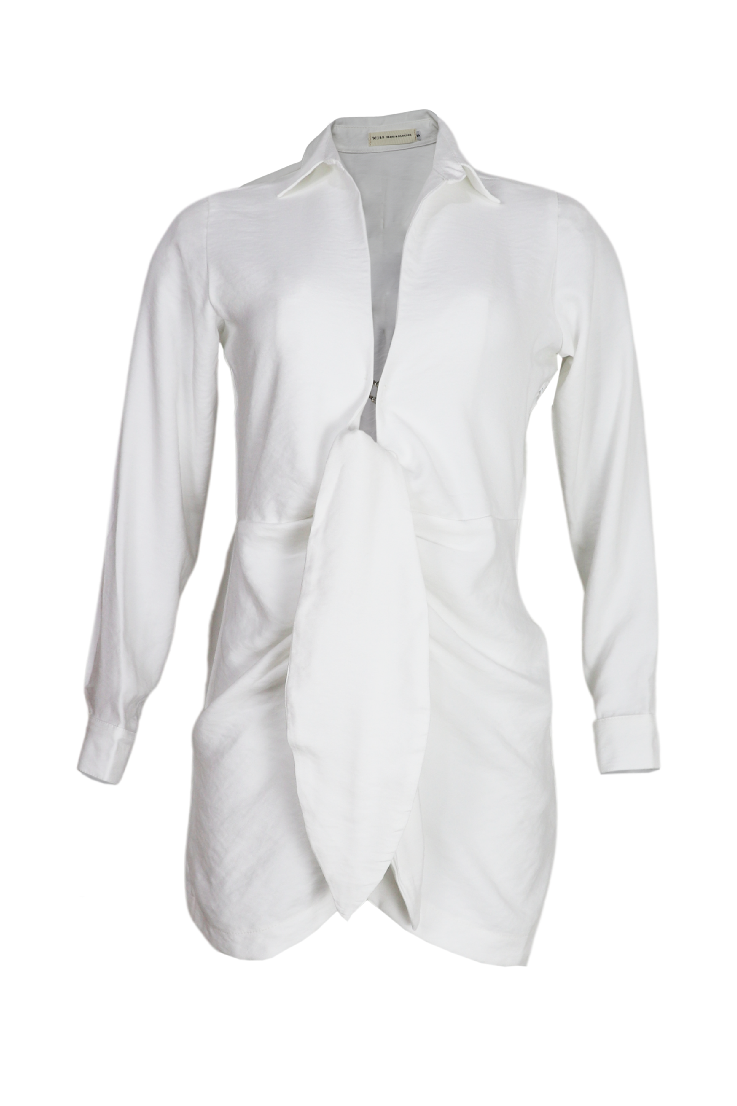 Hermoso Vestido corto con drapeado Upendo color blanco