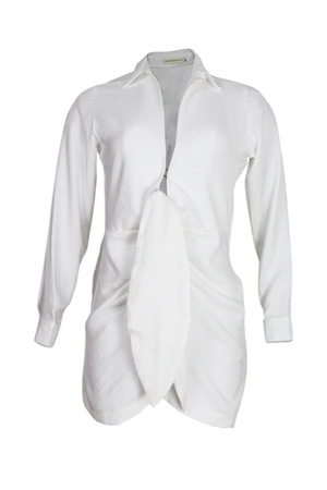 Hermoso Vestido corto con drapeado Upendo color blanco