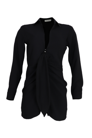 Hermoso Vestido corto con drapeado Upendo color negro