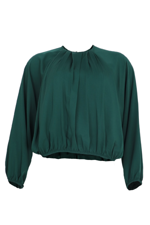 Blusa manga ancha color verde botella