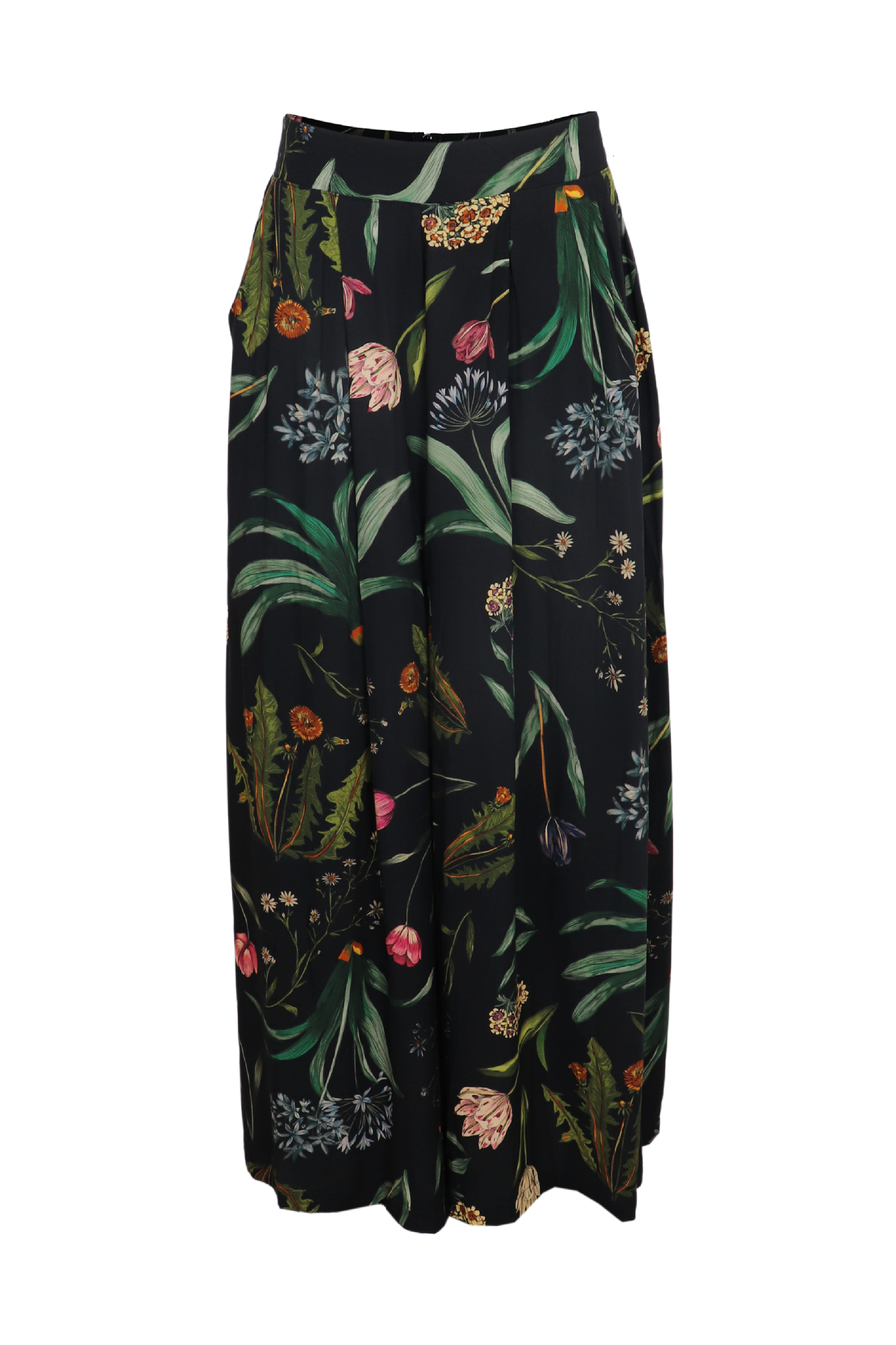 Hermoso pantalón palazzo pamela con estampado floral  color negro