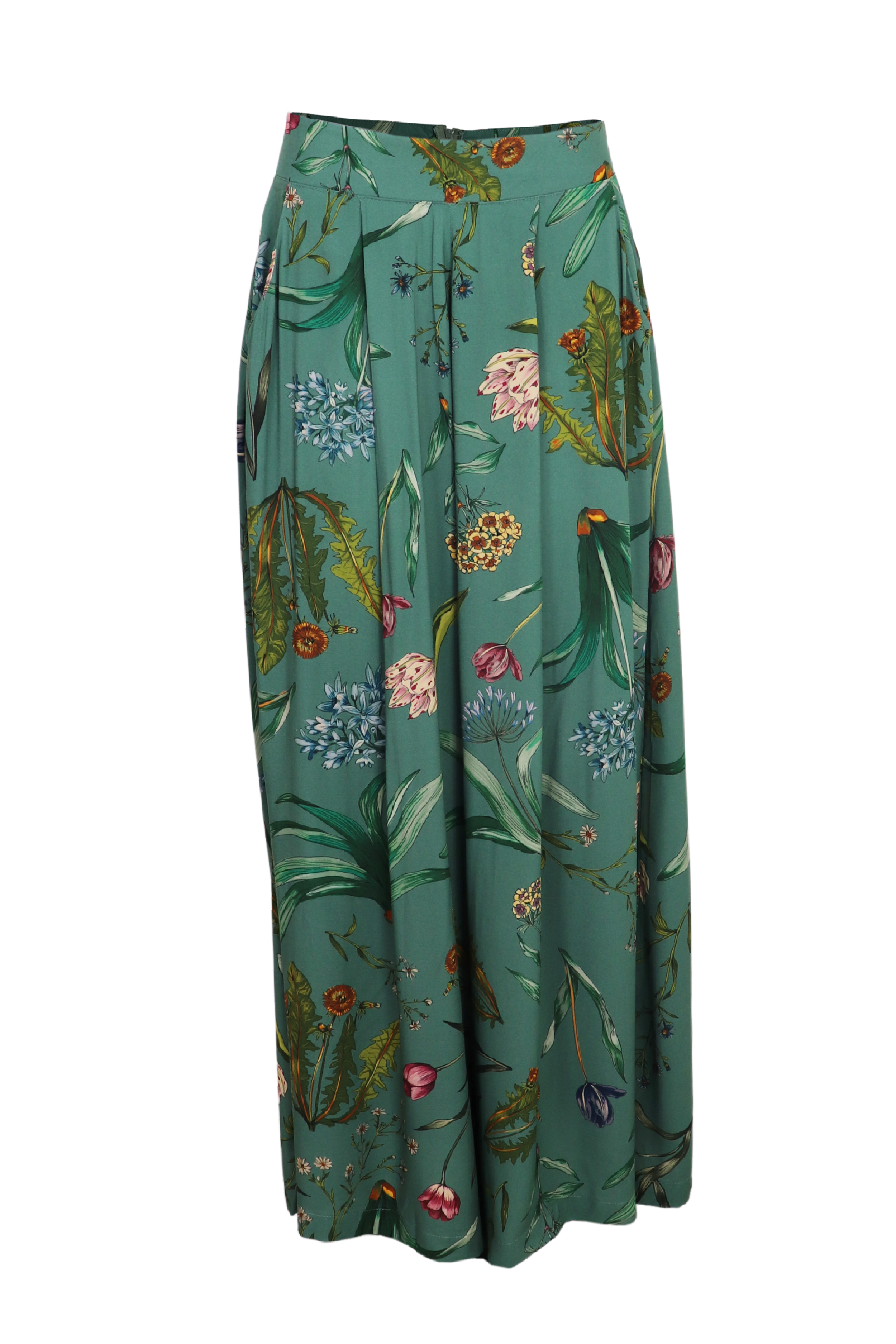 Hermoso pantalón palazzo pamela con estampado floral color verde