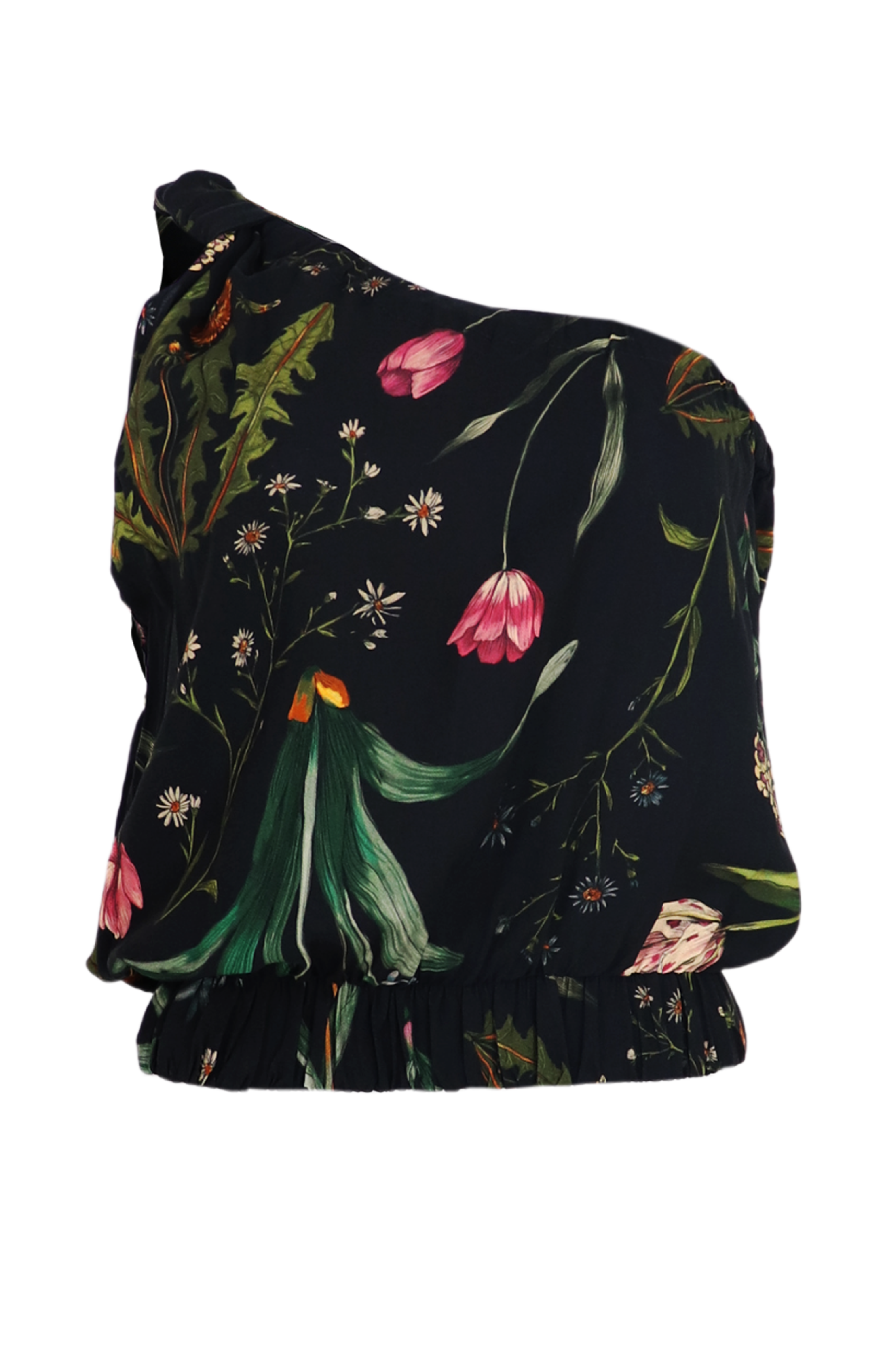 Blusa asimétrica con estampado floral